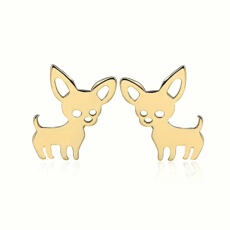 Cute Animal Stud Earrings for Women Metal Dog Shaped Ear Piercing Accessories Girls Earrings Daily Wear Statement Jewelry