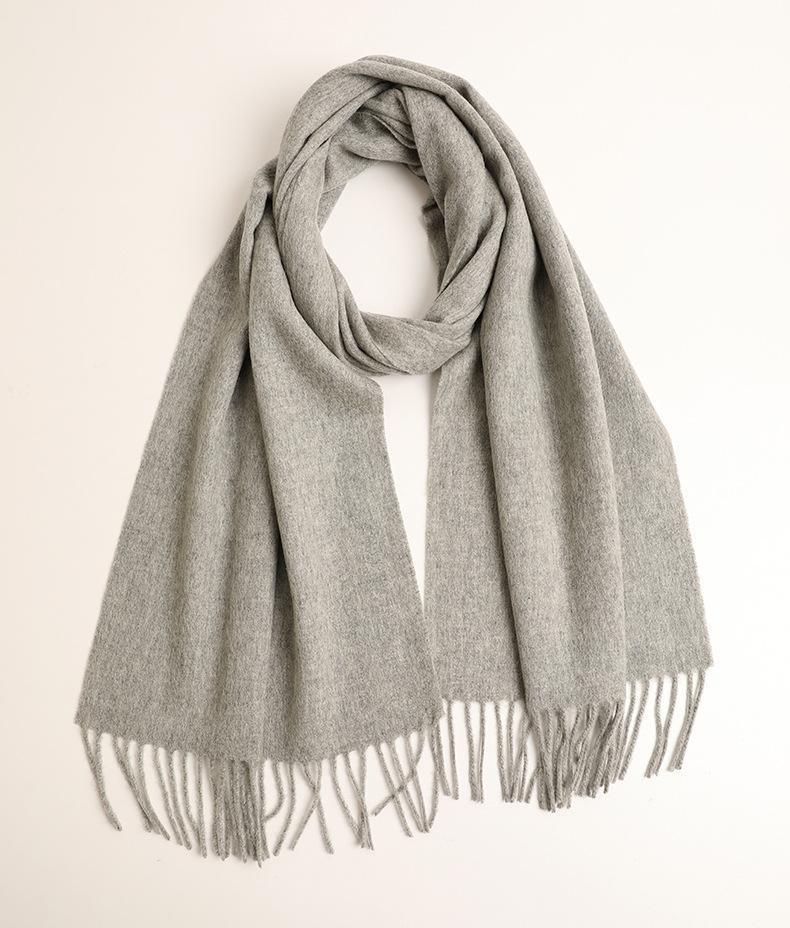 40 wide wool plain long scarf autumn and winter long beard warm plain shawl men's and women's scarf batch