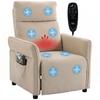 Recliner Armchair Push Back Recliner Chair, Beige