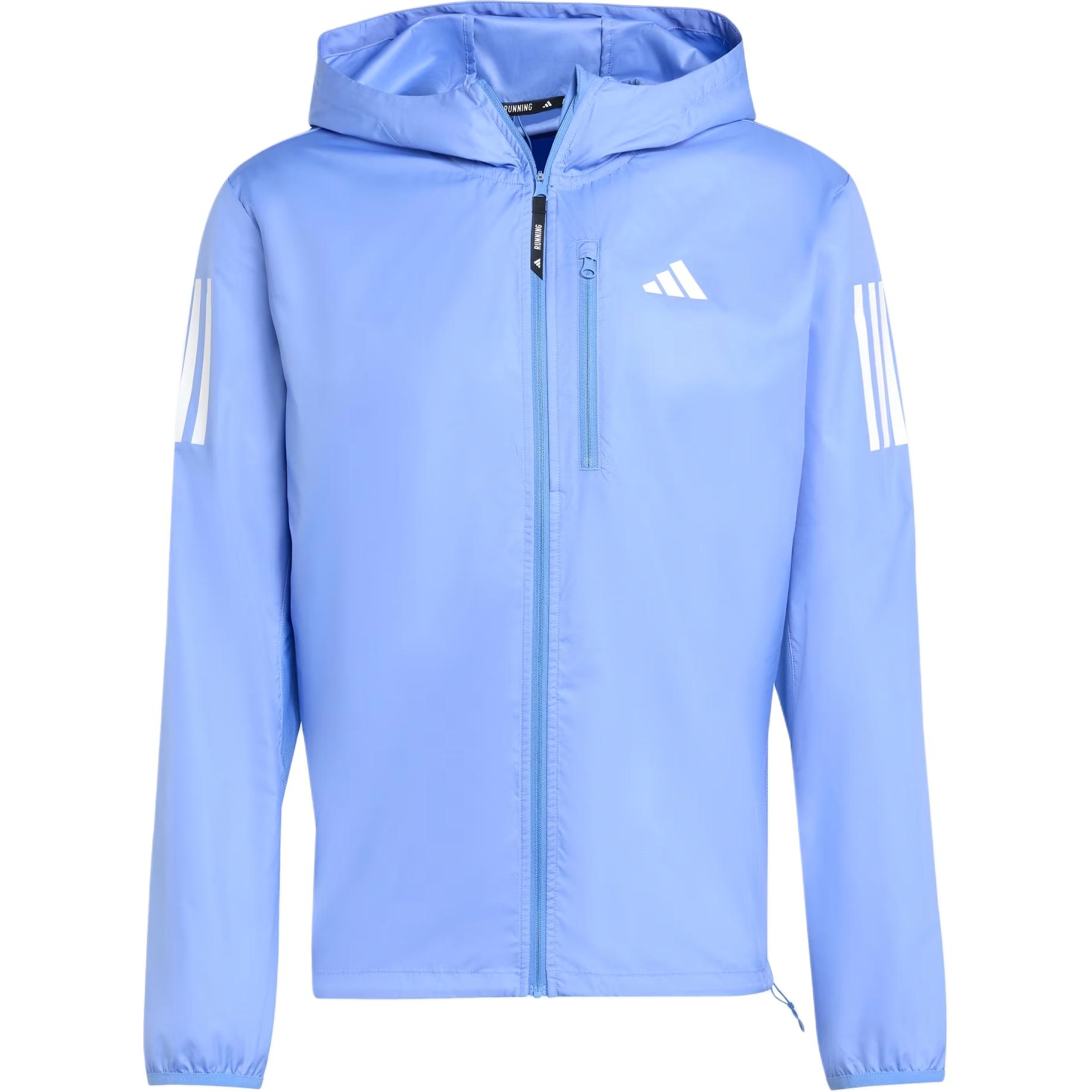 Adidas Slim Fit Hooded Long Sleeve Jacket Men jackets Light-Blue JX2249 S