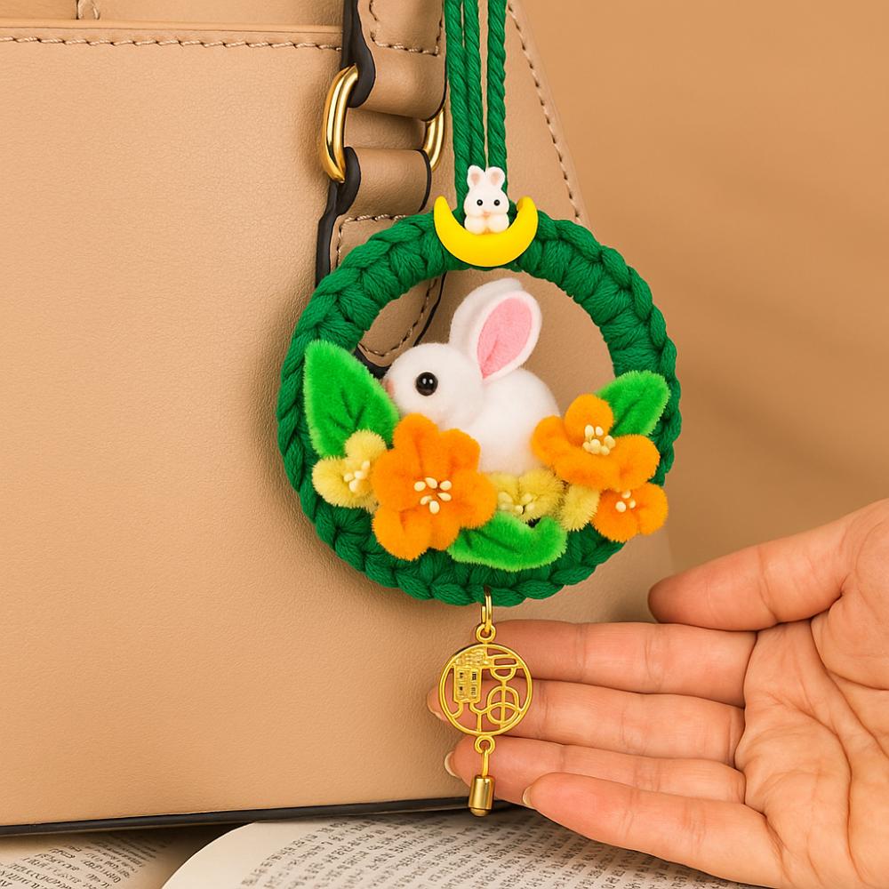 

DIY Cartoon Rabbit Car Ornament Plush Material Car Accessories DIY Material Gift Style 1