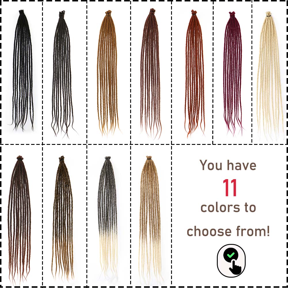 24 Inch DreadLock Extensions Handmade Thin And Soft Reggae Hip-Hop Style Synthetic DreadLock Extensions Crochet Hair for Women