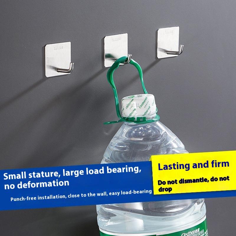 4Pcs Wall Mount Hook 304 Stainless Steel Hanging Hooks for Kitchen Bathroom Bedroom