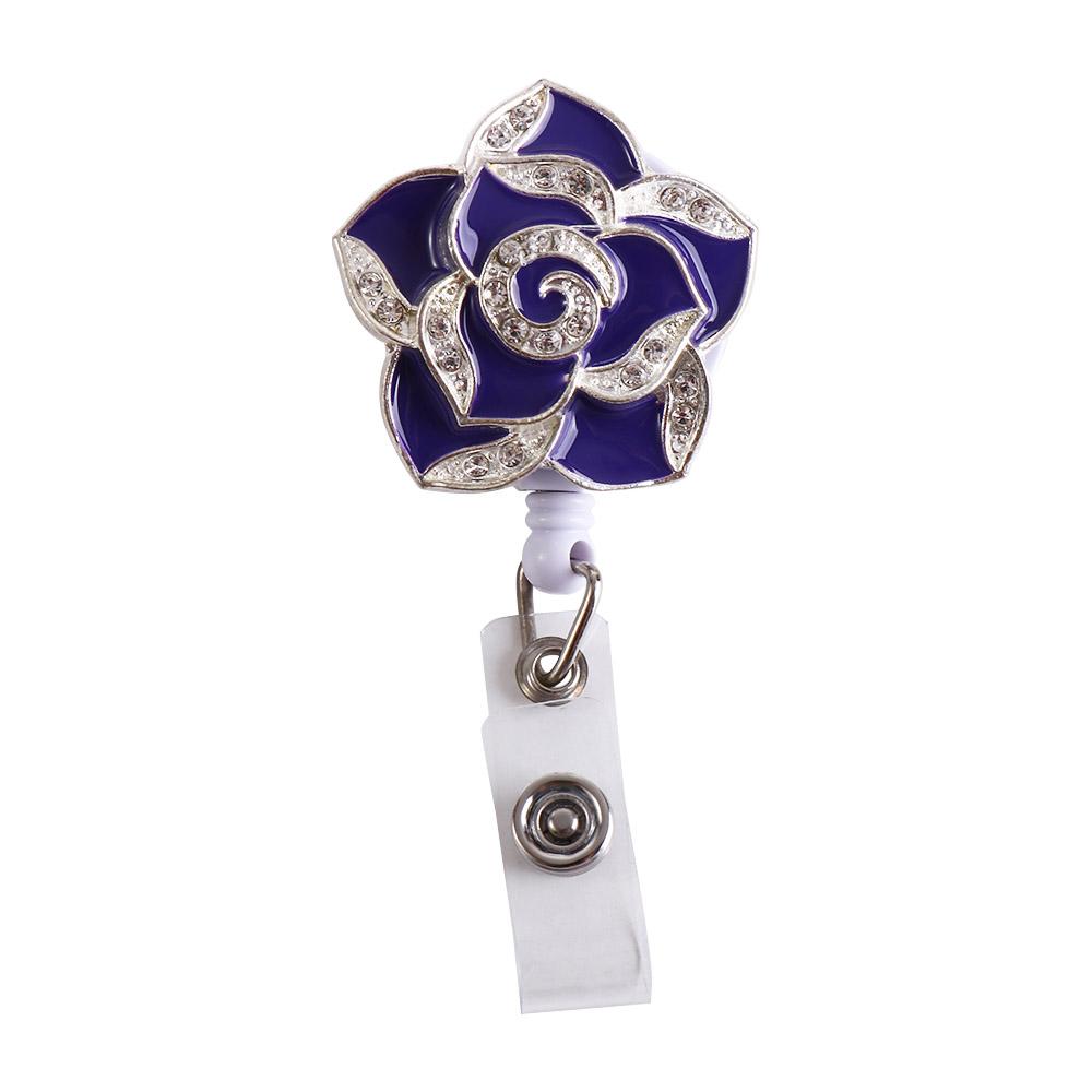 Держатель для карт Держатель для удостоверения личности Зажим для бейджа Бейдж с именем Медсестра Врач Зажим для сертификата Держатель для значка Бейдж с бриллиантами Выдвижной держатель для бейджа фиолетовый