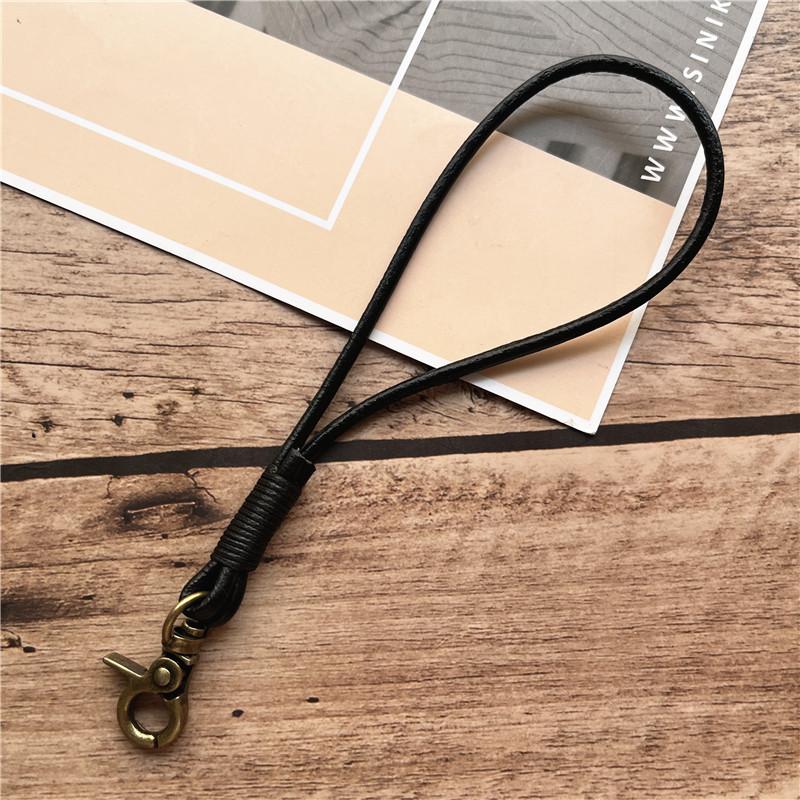 

Neck Strap Genuine Leather Keycord Rope Handmade Wrist Strap Cowhide Keychain Simple Cell Phone Lanyard Anti-lost Key Lanyard