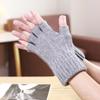 Fashion Winter Autumn Knitted Gloves Warm Plush Fingerless Gloves for Men Women Outdoor Sport Half Finger Touchscreen Gloves