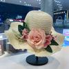 Summer three-dimensional handmade flower sun hat women's seaside beach vacation sweet sun hat outdoor big brim sun hat