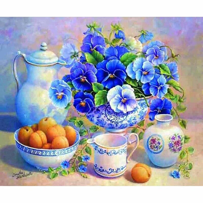 DIY Flower 5D Diamond Painting Full Round Drill Diamond Embroidery Cross Stitch Mosaic Rhinestone Home Decor Wall Art Gift