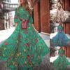 Women Sexy Long Sleeve Sundress Floral Printed Maxi Dress For Elegant Evening Events
