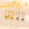 Leicht Luxuriöse Geometrische Runde Ohrringe Mit Diamanten Minimalistisch Künstlerisch Schlaf-Freundliche Creolen Einfacher Und Eleganter Schmuck Für Frauen