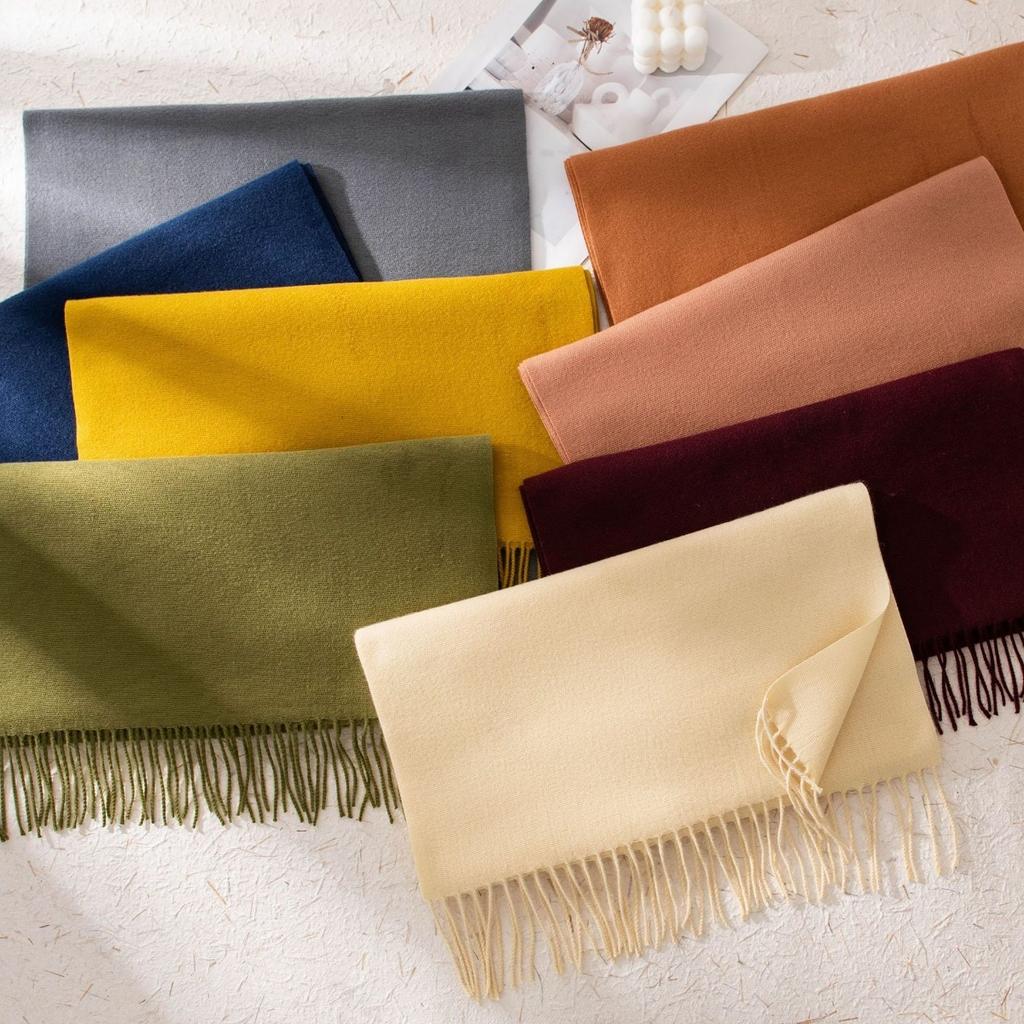 Solid Color, Maillard, Scarf, Ladies', Scarf, Warm Shawl Sunshade and Dust Prevention