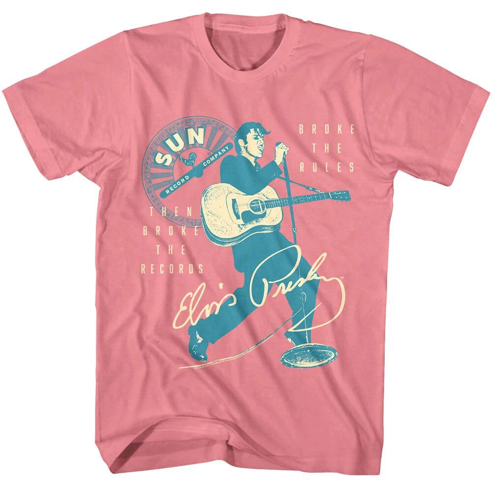 

Elvis Presley Broke The Rules Men s T Shirt Sun Records Rocknroll Was Born Merch 4XL