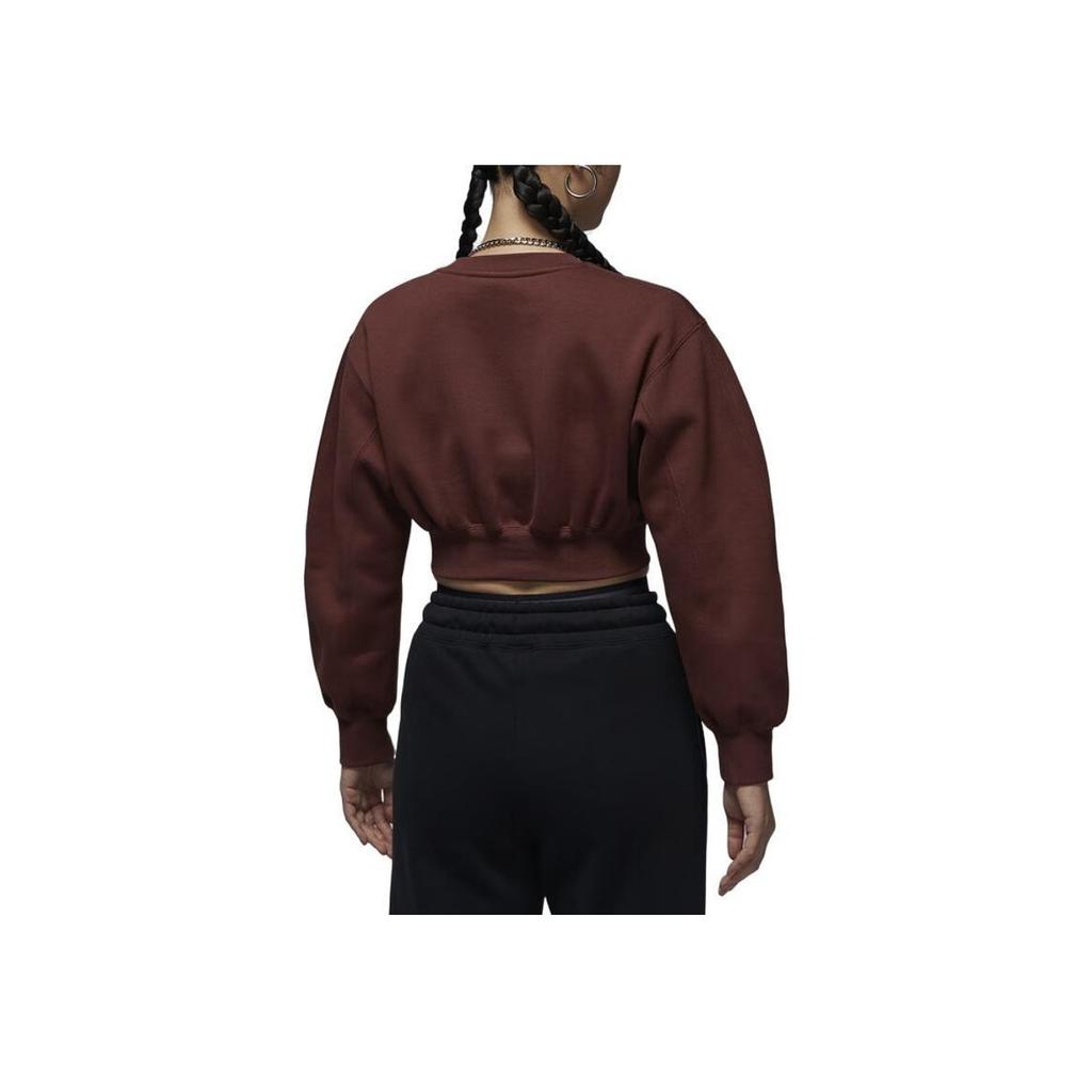 Nike Basketball Cropped Pullover Sweatshirt Women tops Dark-Red FV7153-231