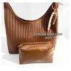 Women's Retro Woven Texture Tote Bag, Large Capacity, Stylish 2026 Design, Casual Trendy Underarm Handbag
