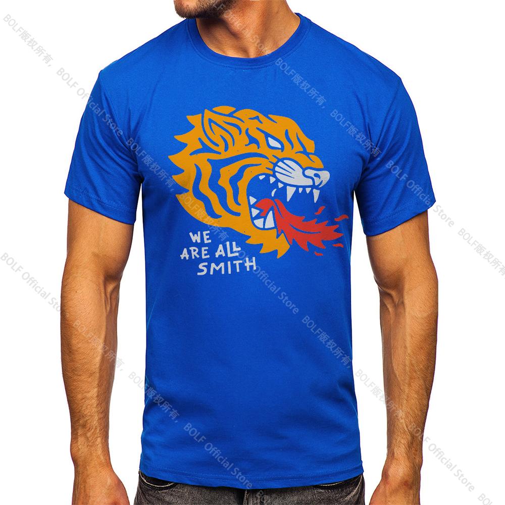 Men's We Are All Smith Tiger Vintage T-shirt Sport 100% Cotton Print Oversized Tees for Men Women Sportswear Tops