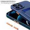 Měkký silikonový držák na karty pouzdro na telefon pro iPhone 16 15 14 13 12 Pro Max Mini Plus kontrastní barva tlačítka nárazuvzdorný zadní kryt