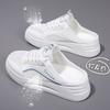 Half-drag little white shoes women's summer new breathable mesh thick-soled casual versatile one-pedal lazy half-support board shoes tide