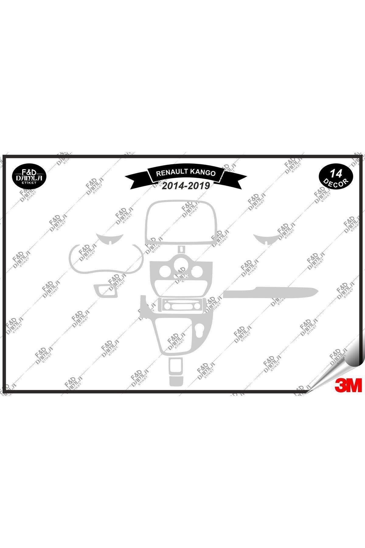 

Renault Kango 2014- 2019 Torpido Konsol Trim Göğüs Maun Kaplama Set 14 Parça Gümüş