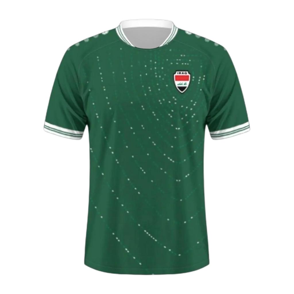 New Iraq Fans Soccer Jerseys 3D Printed Sports T-Shirts for Men Women Kids Summer Breathable Quick Dry Casual Streetwear Tops