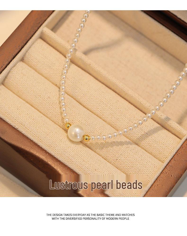 Shi Jiaqiang 2025 Light Luxury Ultra-fine Pearl Necklace: New High-end Niche Design Sweater Chain for Women