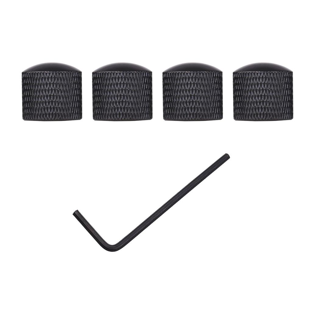 4pcs Metal Volume Tone Control Knob Dome Knob Set with Inner Hexagon Spanner for Electric Guitar Bass