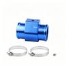 Water Temperature Sensor Tee Adapter Blue Aluminum Alloy 36mm
