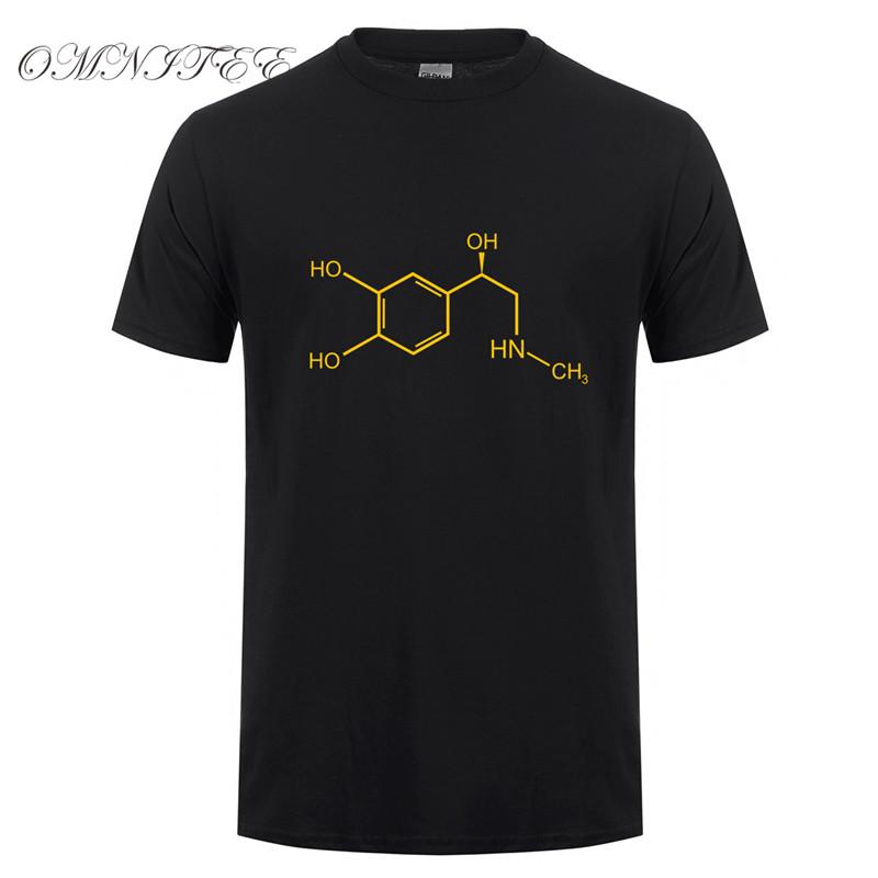 Omnitee New Adrenaline Molecular Formula T Shirt Unisex Tops Summer Style Short Sleeve Unisex Funny Epinephrine Tshirts Tee Ot572