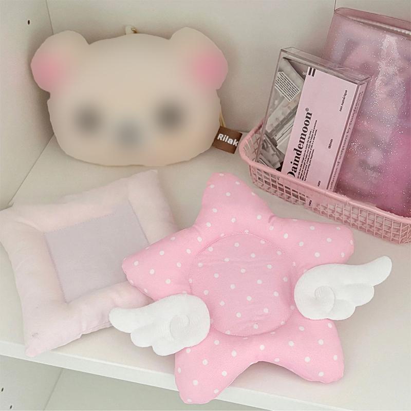 Blue Pink Polka Dot Star Wings Cushioned Heat Resistant Cup Coaster Korean Style Insulated Cup Mat Table Home Decor Photo Prop