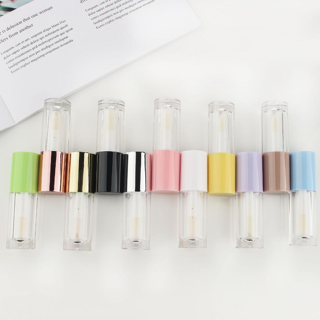 6ml Clear Plastic Thick Fat Lip Gloss Tube, Electroplated Lip Oil Lip Glaze Empty Container for DIY