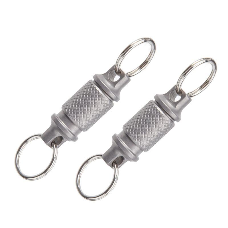 BHBL Titanium Quick Release Swivel Keychain, Pull Apart Detachable Keychain Heavy Duty Car Key Holder 2Pcs