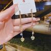 Korean Style S925 Silver Heart Crystal Chain Earrings for Women