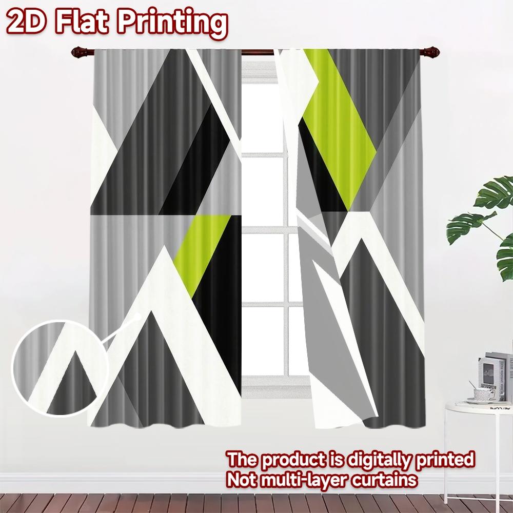 2D flat Photography Backdrop Background Banner Geometric Green Triangles 100% Polyester Family Party Decoration for Bedroom