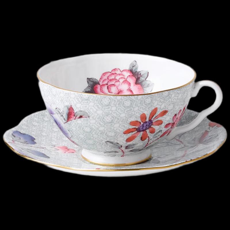 Wedgwood Rhododendron Green Bone China Coffee Cup & Saucer Set