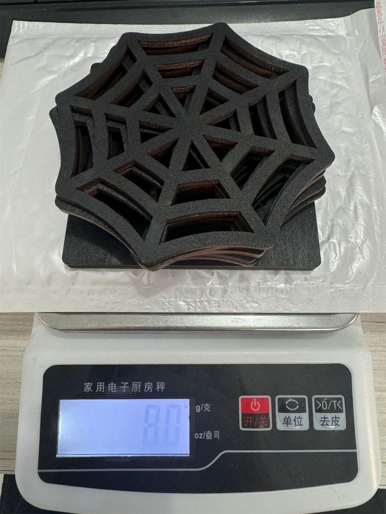 Wooden Coaster for Halloween Halloween Coaster Halloween Spider Web Coasters Durable Hollow Wooden Table Placemats for Home