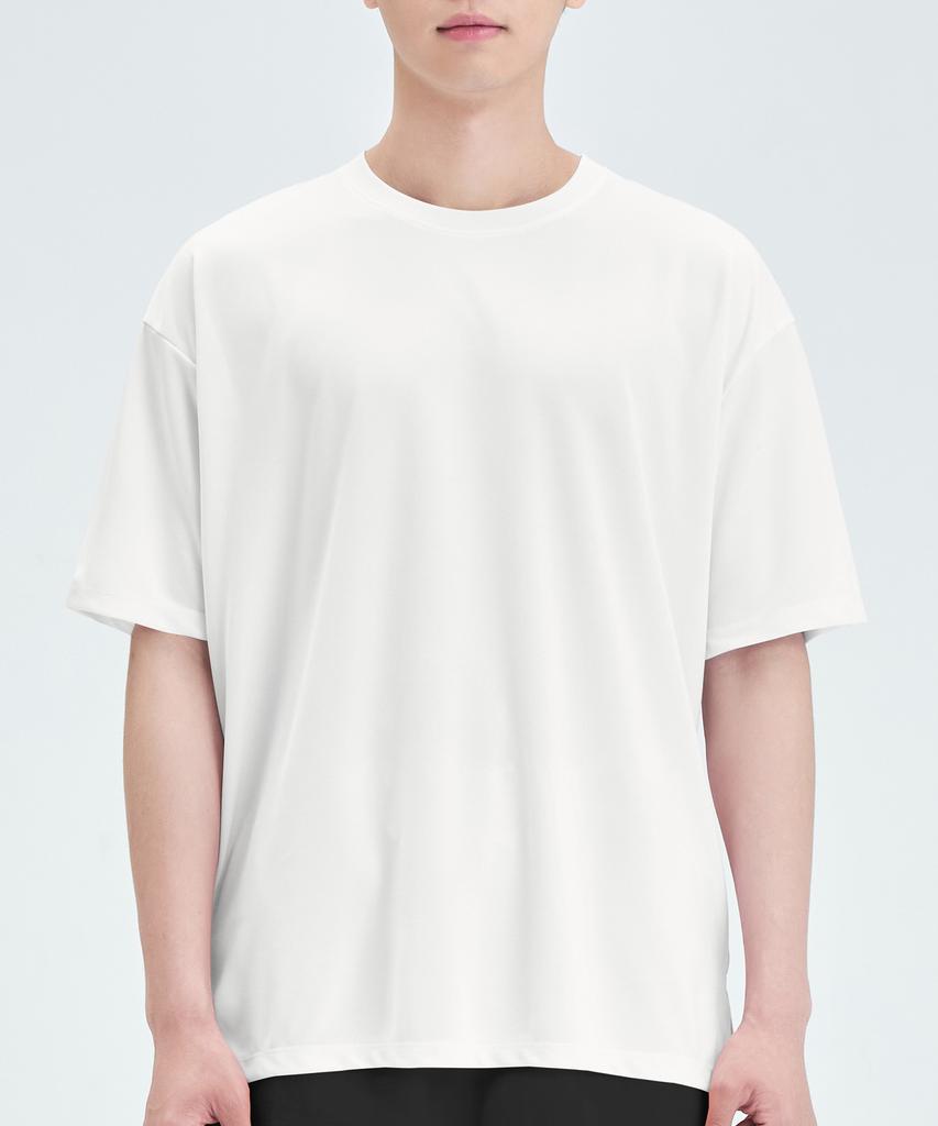 GAINSBORO Oversized Cool Micro Ice Round T-Shirt White