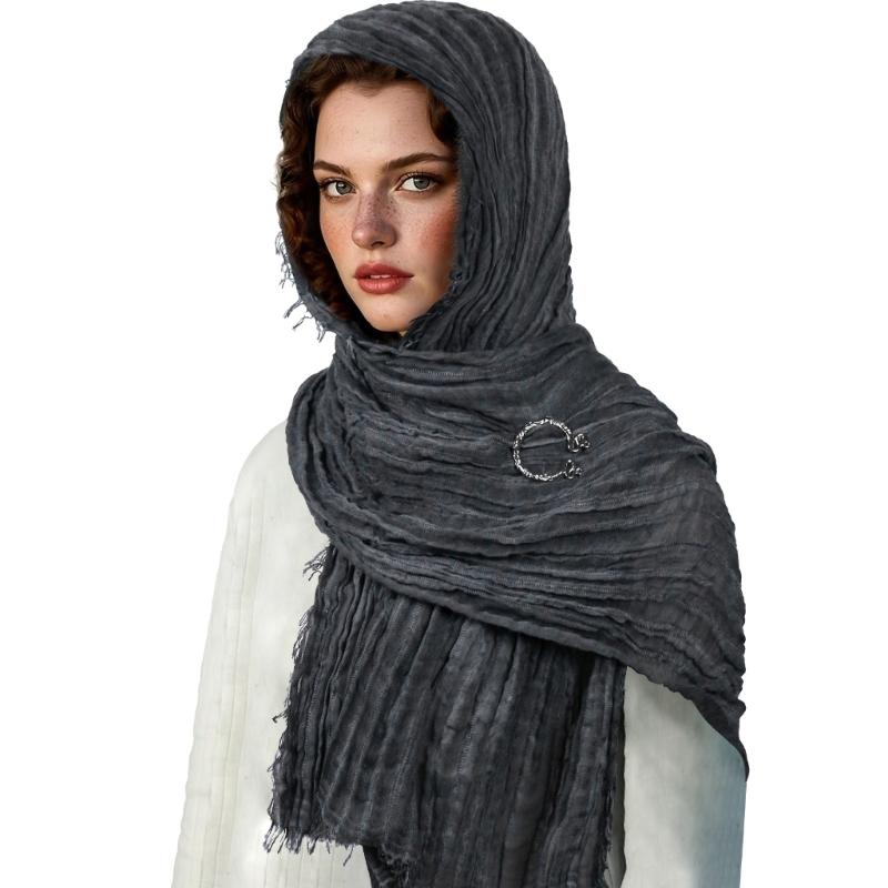 Rogue Cowl Scarf Medieval Cloak Cape Renaissances Costume Accessories Hooded Shawl with Vikinges Brooch for Halloween
