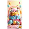 Happy Easter Bunny Backdrop Banner Easter Decorative Background for Spring Party Egg Hunt Celebration Holiday Decor Photo Props