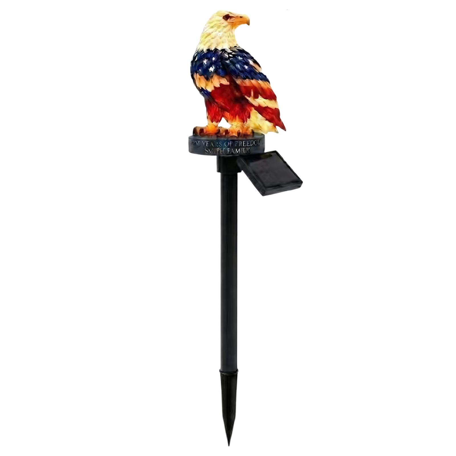 Solar Powered Eagle Stake Lights 4th of July Decorations American Bald Eagle Solar Garden Lights for Yard Patio Lawn Party