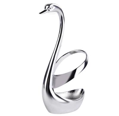 Creative Stainless Steel Fruit Food Fork Spoon Cutlery Swan Base Holder Set Tableware Kitchen Tools