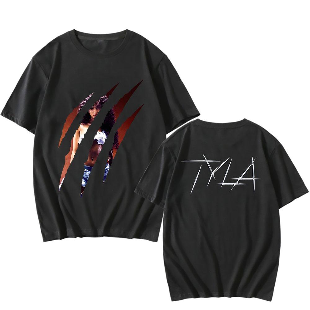 Tyla T-shirt for Spring/Summer Vintage Hip Hop Tee-shirt Short Sleeve O-neck Tshirt Gothic Punk Clothes Cotton Tops