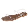 Summer Flat Sandals Transparent 2025 New Woman Beach Sandalias Casual Anti Slip Comfortable Outdoor Peep Toe Jellies Shoes
