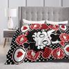B-Bettys Boops Blanket  Super Warm Novelty Plush Throw Blanket For Bedroom Travel Office Flannel Bedspread Bed Cover