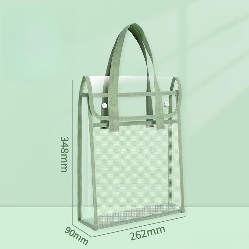Thickened Tote Bag Document Bag A4 Transparent Waterproof and Durable Student Exam Tutoring Test Paper Homework Book Storage Bag