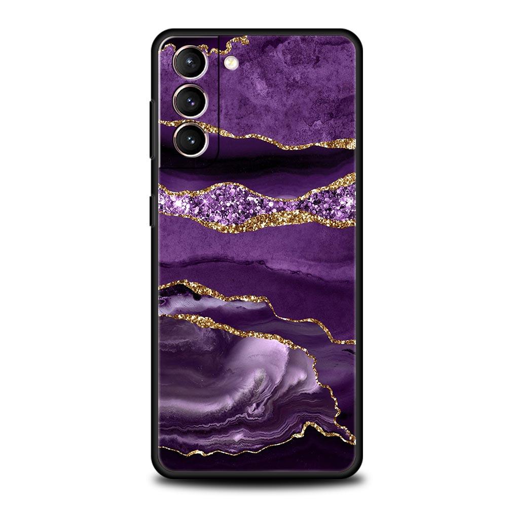 Marble Agate Pattern Phone Case For Samsung Galaxy S22 S21 S20 Ultra FE 5G S10E S10 S9 S24 Plus S23 Cover Silicone