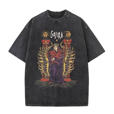 Gewaschenes Vintage Metall Rockband Gojira T-Shirt Magma T-Shirt Fortitude T-Shirts Herren Damen Mode Übergroße T-Shirts Streetwear