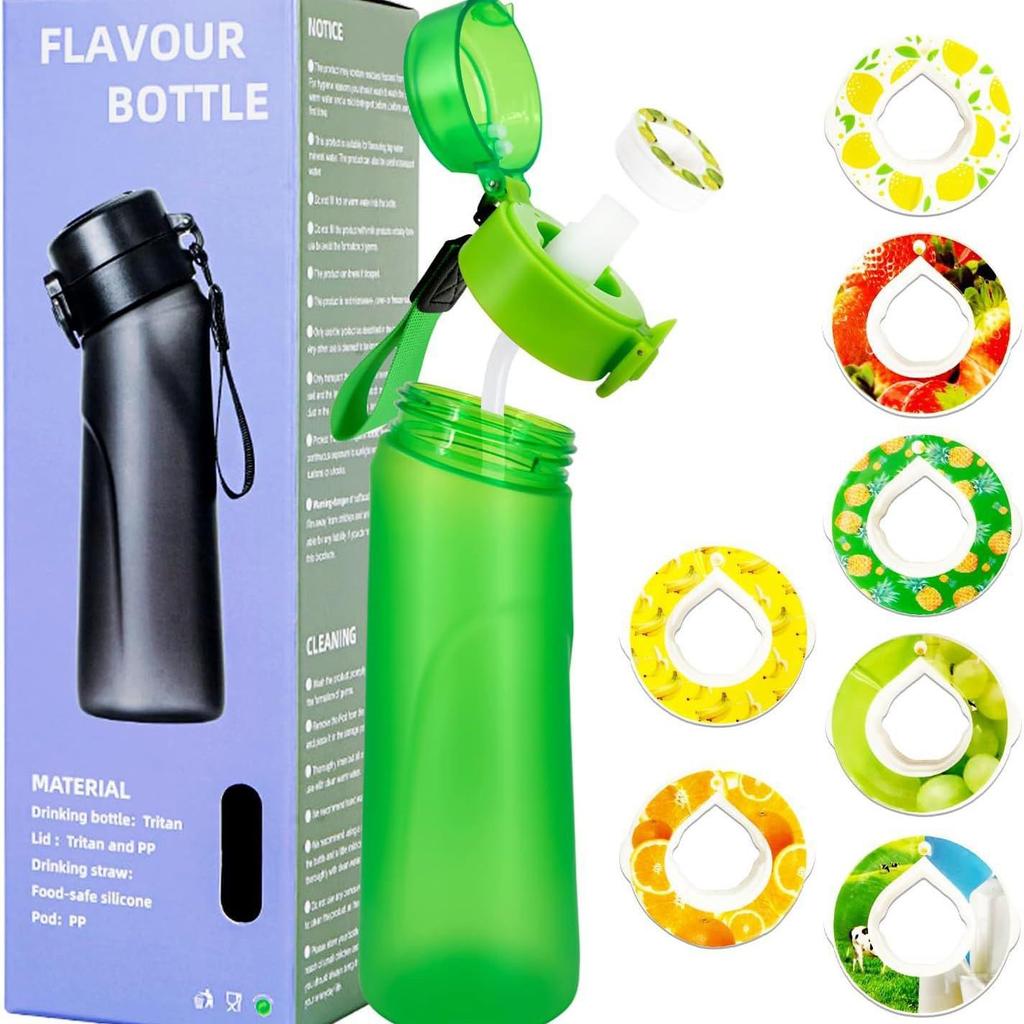 Scented 750ml Sports Water Bottle with Flavor Ring and Straw