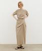 Artid Drape Short Sleeve Long Dress_Beige