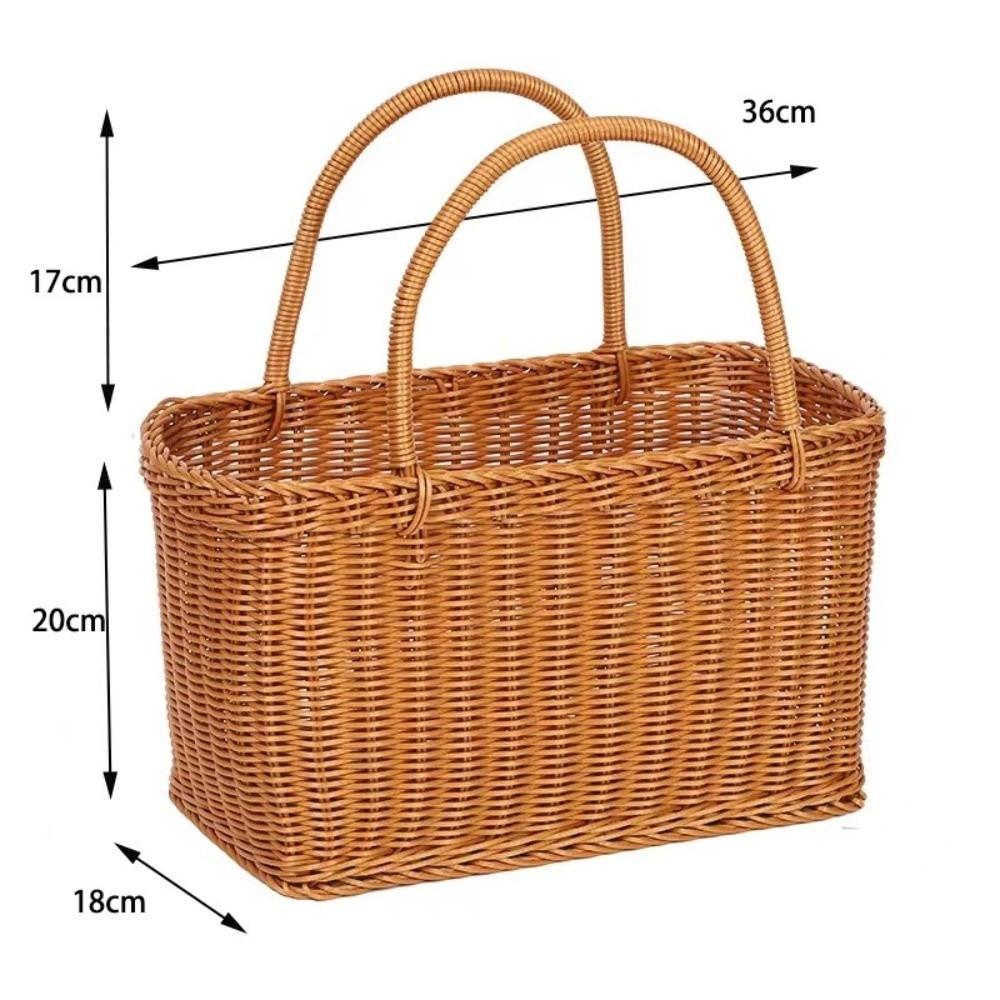 Decor Lightweight Storage Basket Rattan Materia Large Size Laundry Basket Durable With Handle Flower Basket Indoor Use
