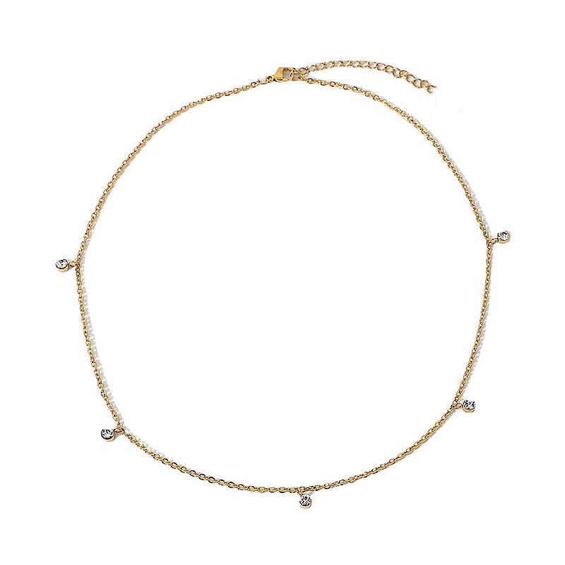 Korean version ins niche exquisite high-end design short collarbone chain women, simple and versatile temperament diamond necklace