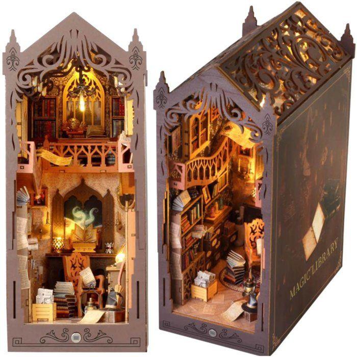 Book Nook - Bausatz DIY 3D-Modell Bücherregal - Magische Buchhandlung Creanook - 11 x 18 x 26 cm